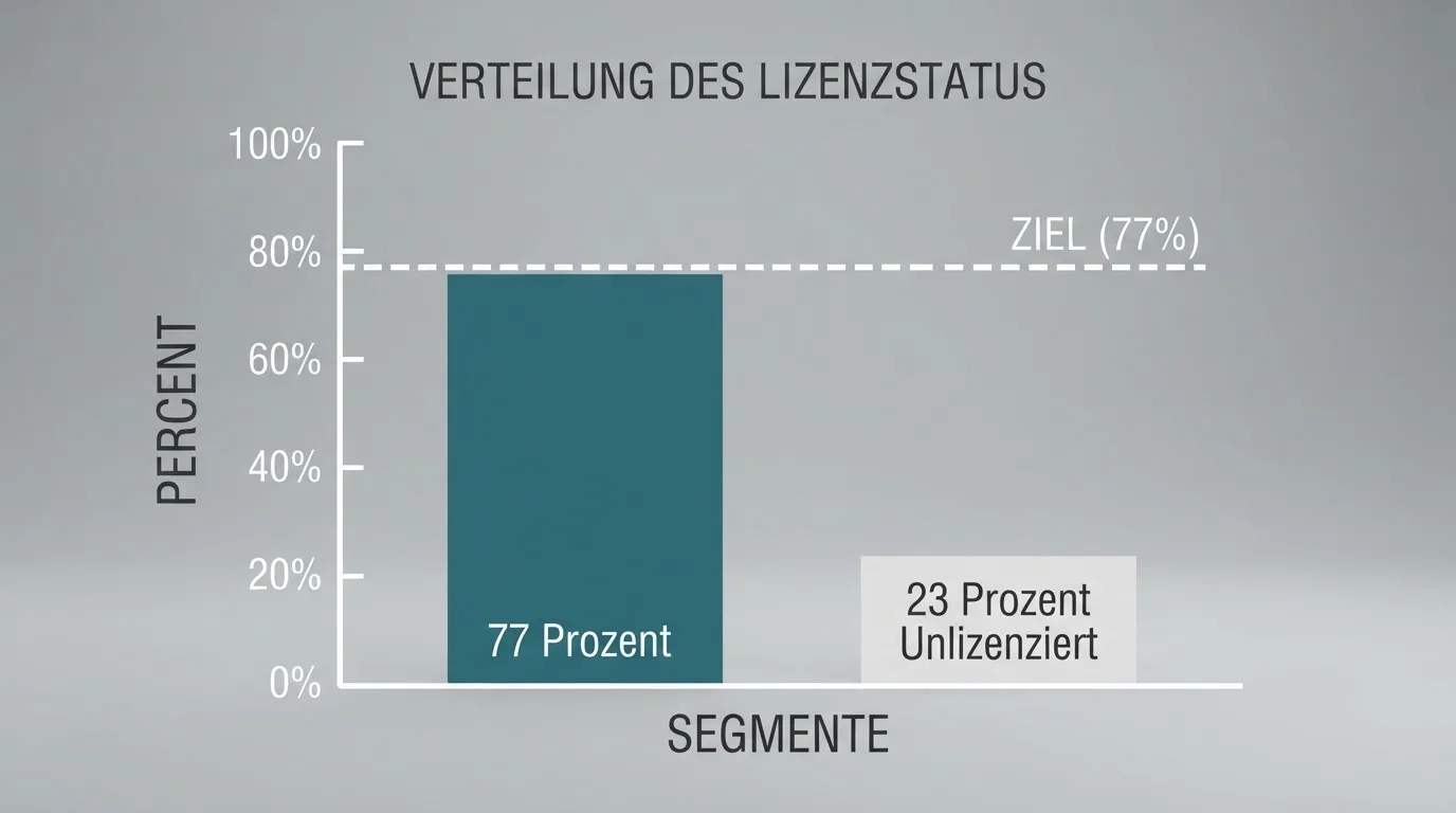 Aufgeschlagener amtlicher Bericht mit Tabellen und Prozentangaben auf einem Konferenztisch.